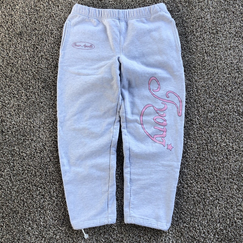 Omar Apollo IVORY Exclusive Merch Sweatpants Adult Size Large Light Gray Pink